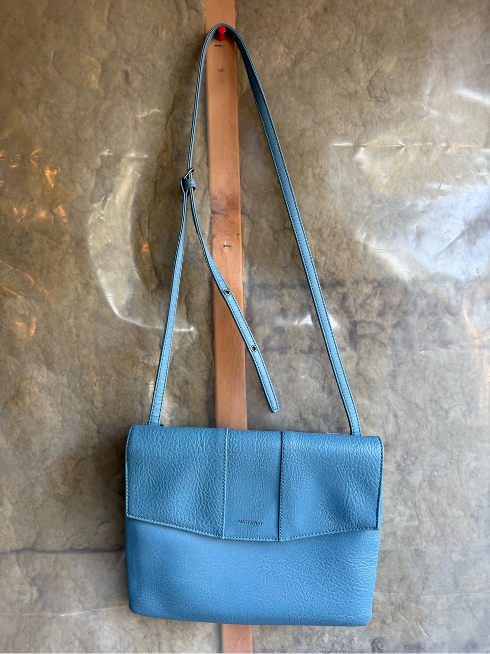 Matt & Nat Teal Blue Pebbled Leather Crossbody